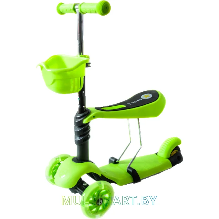 Самокат 21st Scooter Micro GRL 0332 салатовый, прозрачные колёса